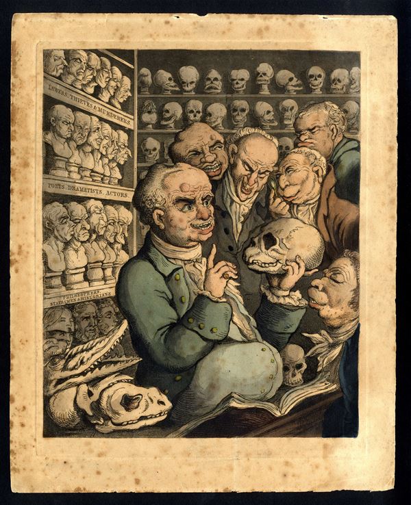 Thomas Rowlandson - (the German doctor) Franz Joseph Gall discusses with colleagues, inside an anatomical room