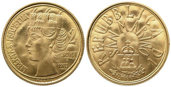 SAN MARINO. 2 scudi 1983. Au 916,66 (4 g; 20,5 mm)  - Auction Modern Coins - Bertolami Fine Art - Casa d'Aste