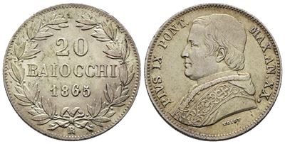 Pio IX, 20 Baiocchi 1865, Anno XX