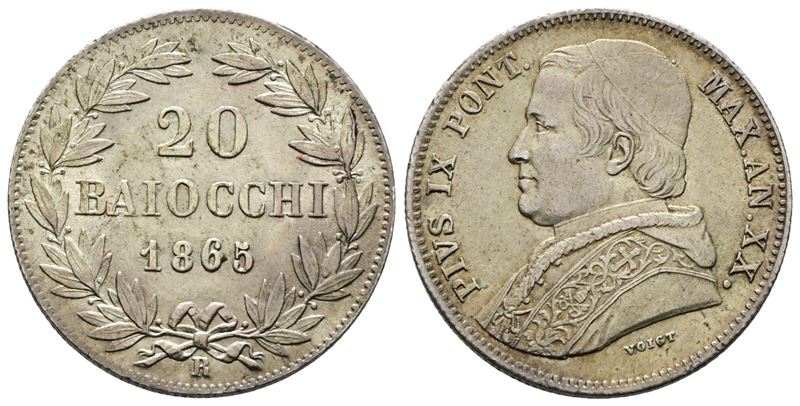 Pio IX, 20 Baiocchi 1865, Anno XX