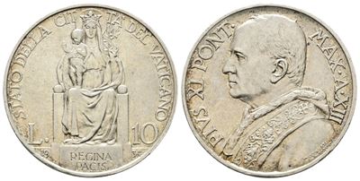 Vaticano, Pio XI (1929-1938), 10 lire 1934, KM# 8, Argento 10g
