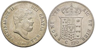 Napoli. Regno delle Due Sicilie. Ferdinando II di Borbone (1830-1859). Piastra da 120 Grana 1856....