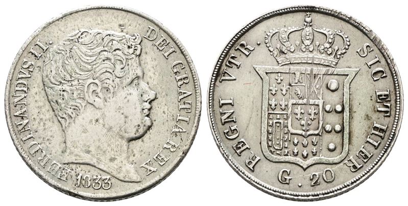 Napoli. Regno delle Due Sicilie. Ferdinando II (1832-1859). 20 Grana 1833. Gig.118. Ag. 4,58gr. C...