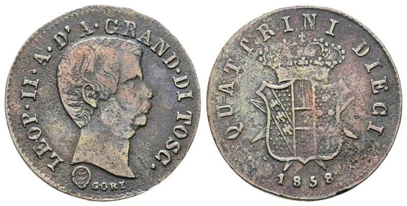 Firenze. Granducato di Toscana. Leopoldo II (1824-1859) 10 Quattrini 1858 - Pag. 167; Mont. 374 M...