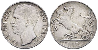 Regno D'italia. Vittorio Emanuele III (1900-1943). 10 Lire 1927. Gig 56* . Nc. Ag.10gr.