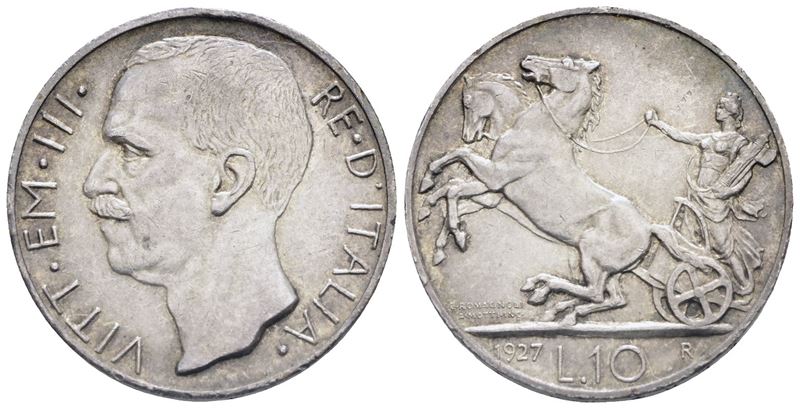 Regno D'italia. Vittorio Emanuele III (1900-1943). 10 Lire 1927. Gig 56* . Nc. Ag.10gr.