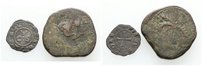 Lotto di 2 Monete. Trifollaro di Messina Guglielmo II e Denaro della Repubblica di Ancona. Conser...