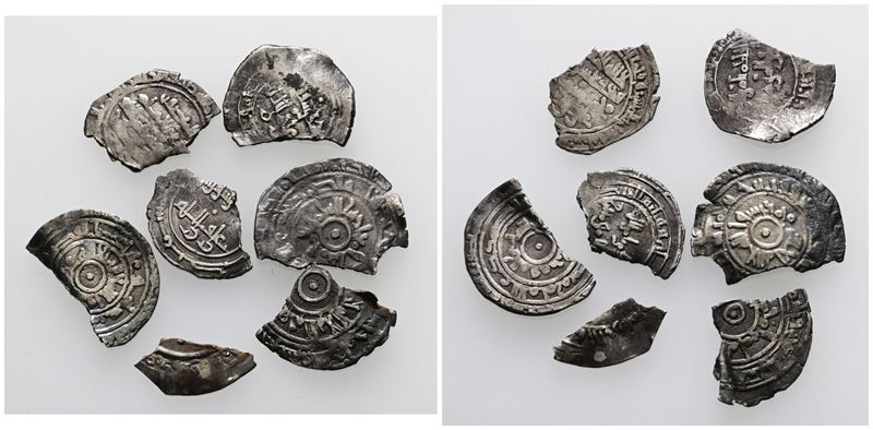 Lotto di Frazioni di Monete Islamiche in Argento.5,20gr Circa. Conservazioni Varie