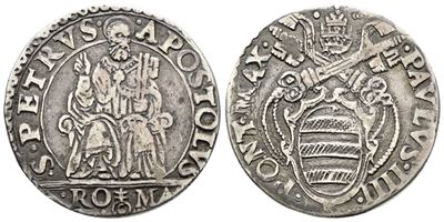 Stato Pontificio. Roma. Paolo IV (1555-1559). Testone. Mir 1024/1. Ag; 8,38gr.