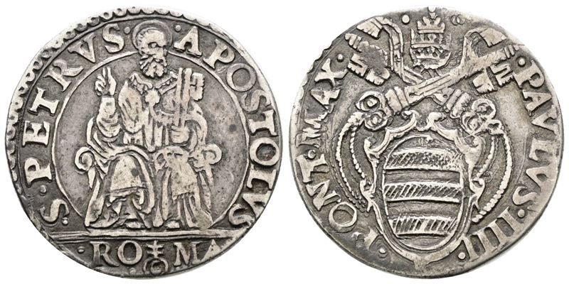 Stato Pontificio. Roma. Paolo IV (1555-1559). Testone. Mir 1024/1. Ag; 8,38gr.