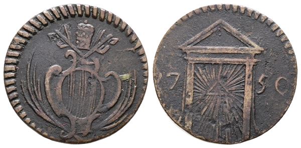 STATO PONTIFICIO. RAVENNA. Benedetto XIV (1740-1758). Quattrino anno Santo 1750. Munt 712. CU; 1,83gr.