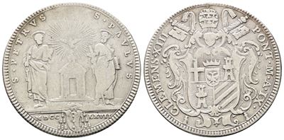 Stato Pontificio. Roma. Clemente XIII (1758-1769). Testone 1767 an.IX. Munt. 14. Ag; 7,73gr. Ex M...