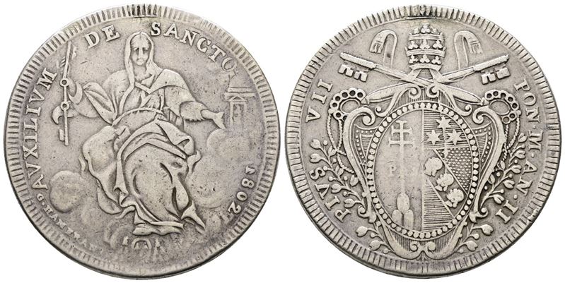 Stato Pontificio. Roma. Pio VII (1800-1823). Scudo 1802, Anno III. Gig. 22. Ag; 26,22gr. Ex Mount...