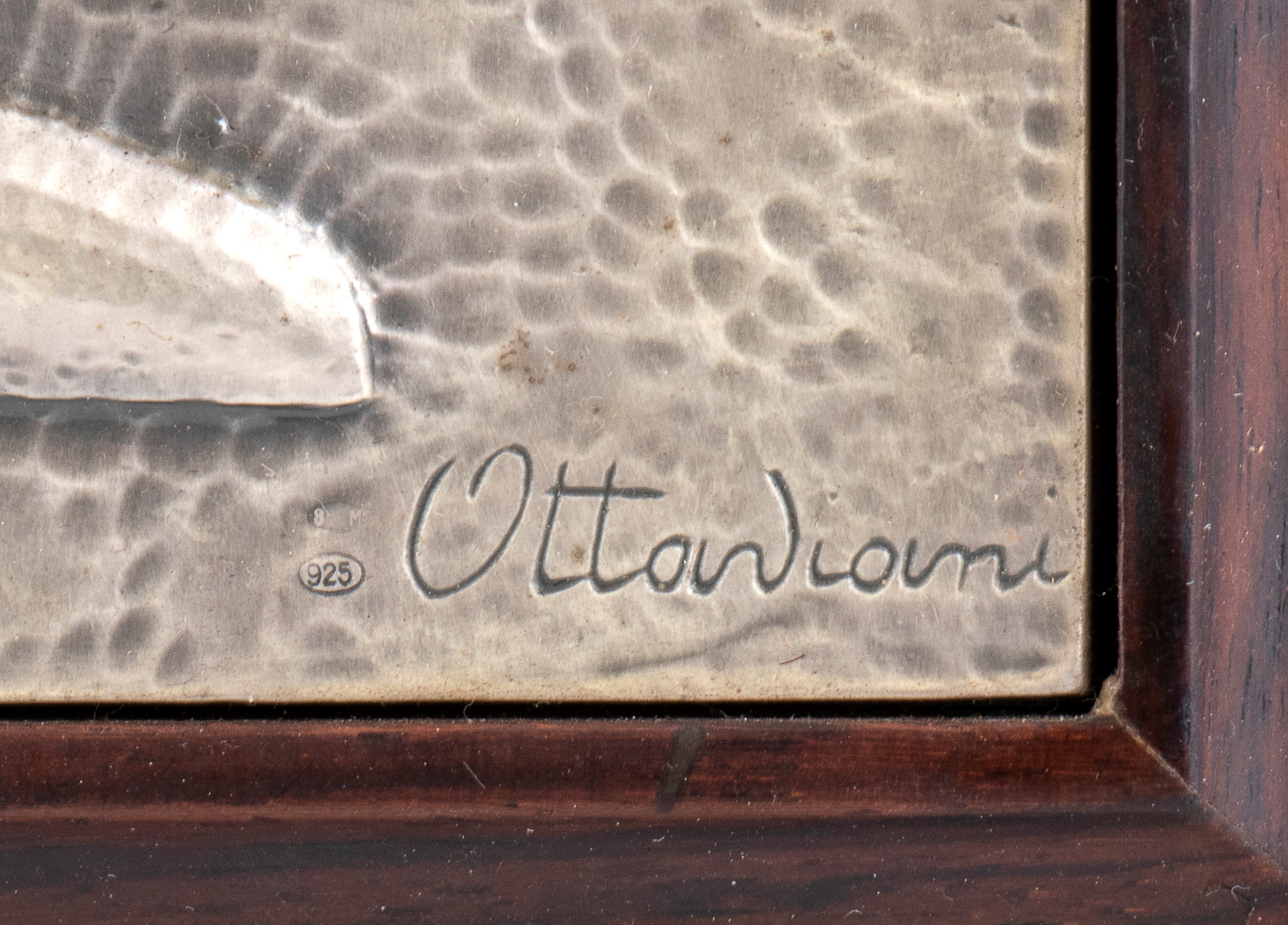 Ottaviani Argentiere - Ottaviani, Quadro in argento e smalti con raffigurazione di vaso da fiori