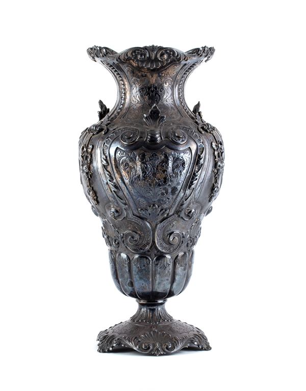 Solid silver italian vase