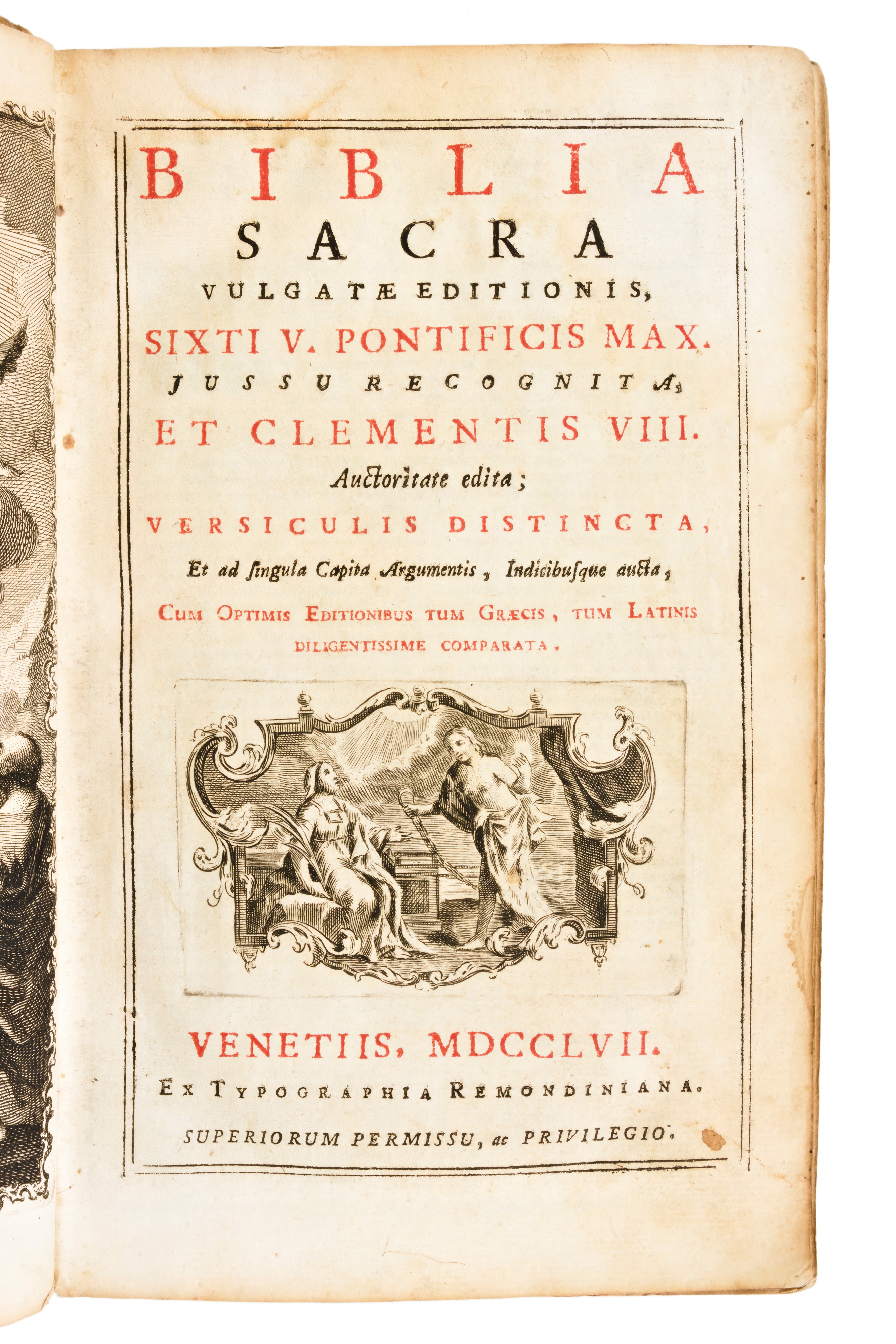 Biblia Sacra Vulgata Editionis, Sixti V. Pontificis Max. Jussu Recognita, Et Clementis VIII. Vene...