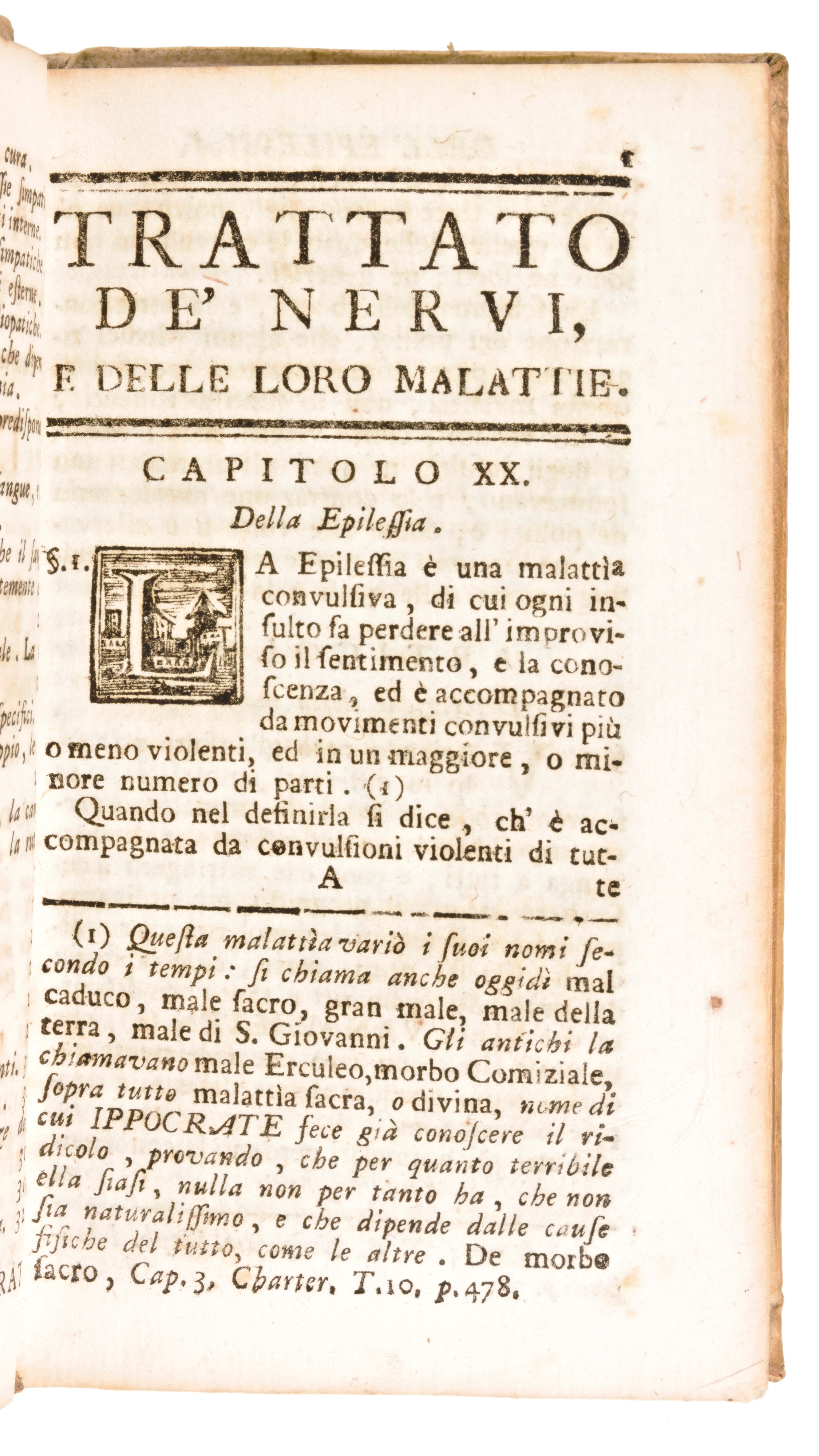 [Medicina] Lotto di 5 opere (7 volumi) di Samuel Auguste Tissot : TRATTATO DE NERVI E DELLE LORO ...
