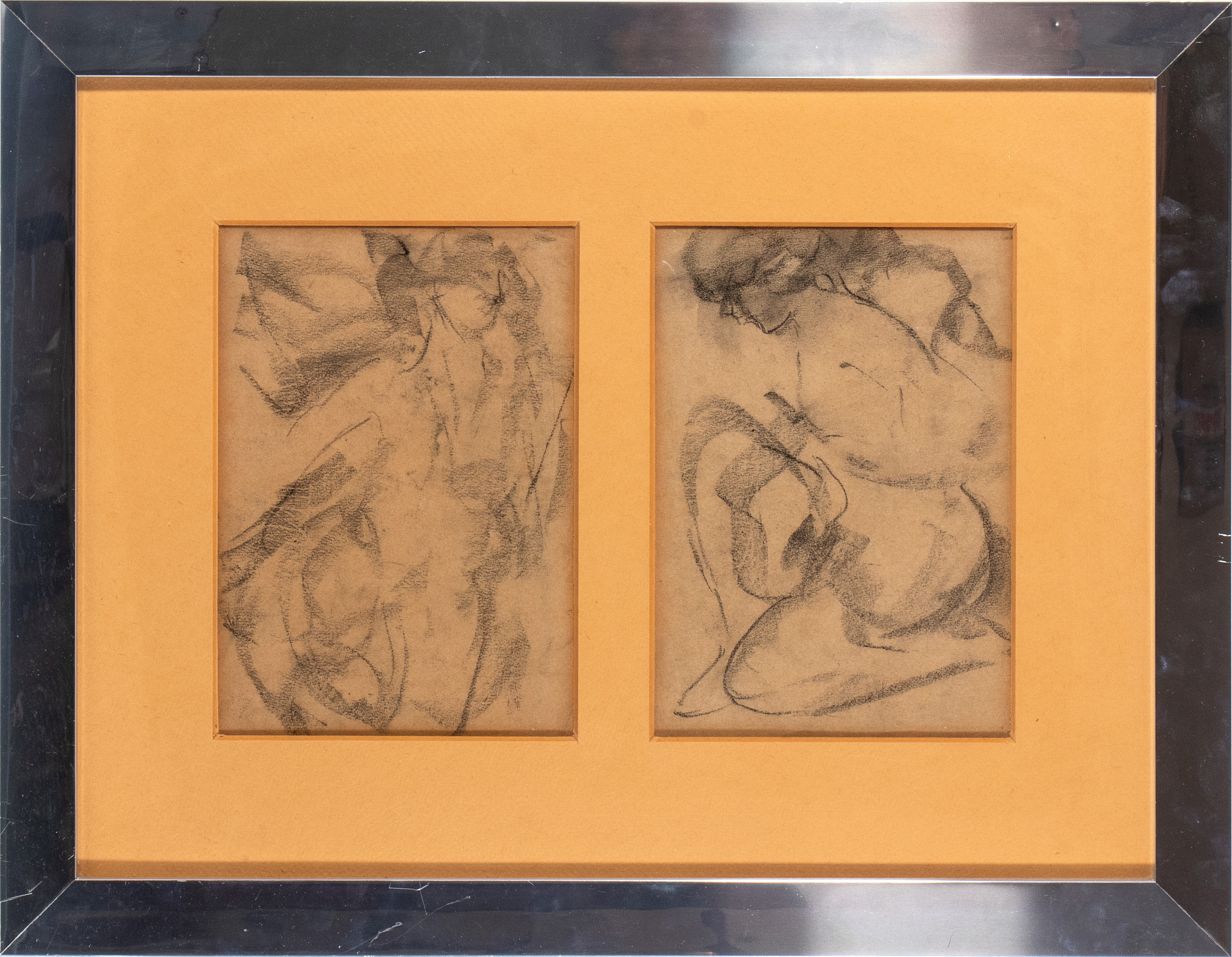 Lotto di due disegni a soggetto femminile