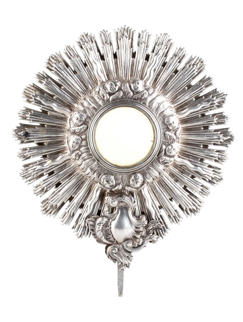 Andrea Porzio - Ostensorio a raggiera in argento (Palermo, 1768)