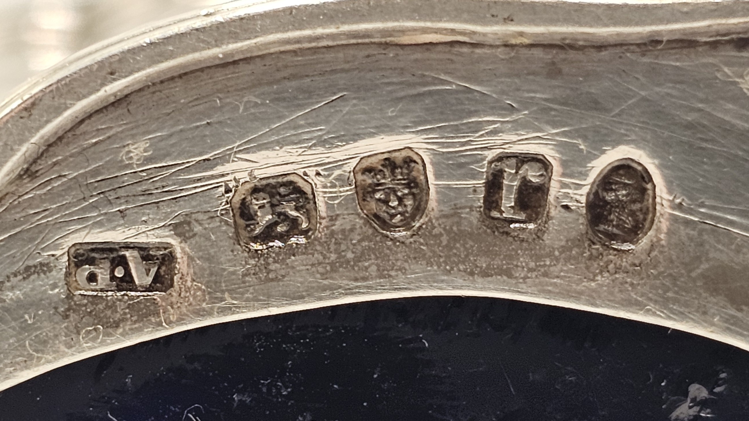 Abraham Peterson - Gruppo di tre senapiere georgiane in argento 925/1000