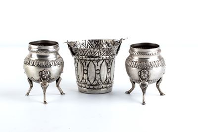 Gruppo di 3 vesetti italiani in argento (Napoli, 1826-1832)