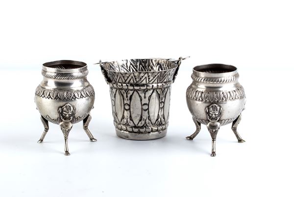 Vincenzo Caruso - A group of 3 Italian solid silver vases