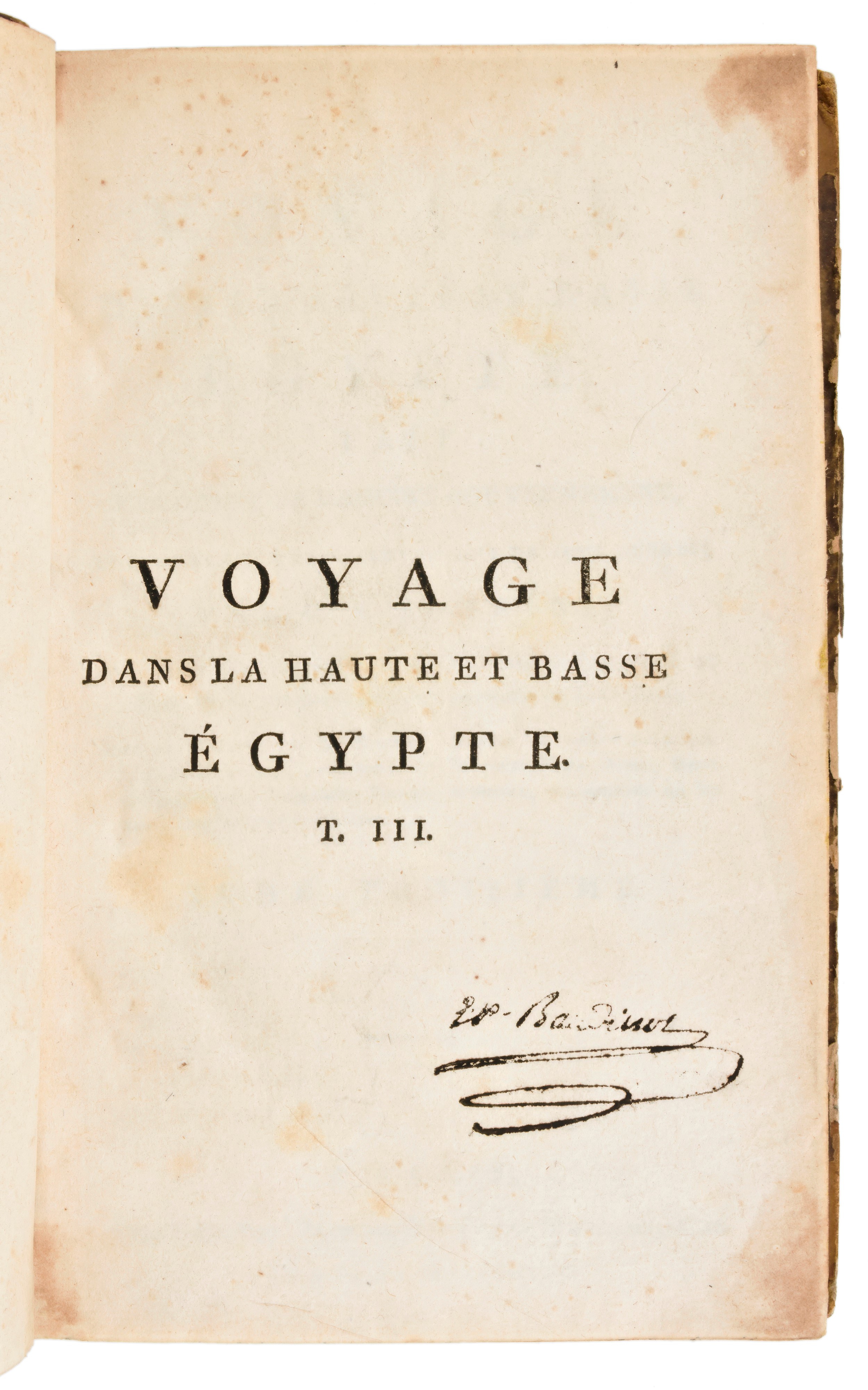 [viaggi/egitto] C.s. Sonnini: Voyage Dans la Haute Et Basse Egypte, ... a Paris, Chez F. Buisson ...