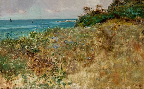 CESARE TIRATELLI - Landscape with sea view