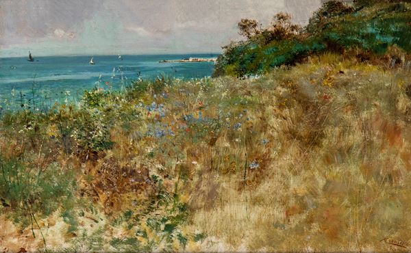CESARE TIRATELLI - Landscape with sea view