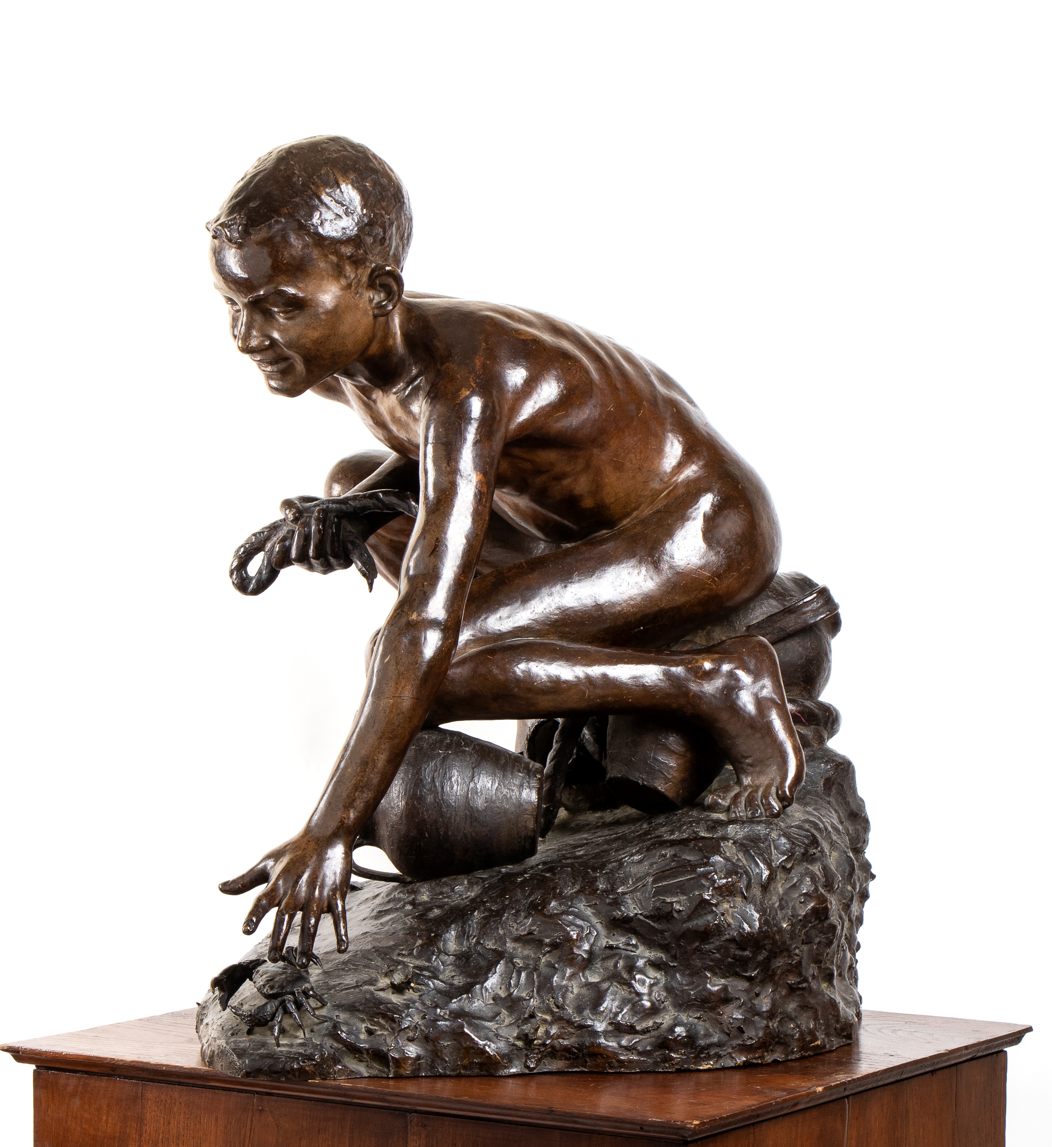 Giovane pescatore di granchi