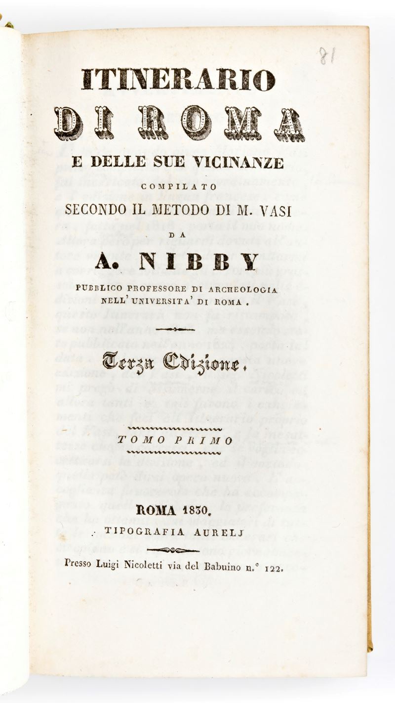 [guida/roma] Nibby, Antonio : Itinerario di Roma e delle Sue Vicinanze Compilato Secondo il Metod...