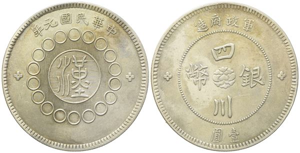 CHINA. Empire. Provincial Issues. Szechuan Province. Military Government. Dollar (1912). Ag (25,723 g; 39 mm)  - Auction Modern Coins - Bertolami Fine Art - Casa d'Aste