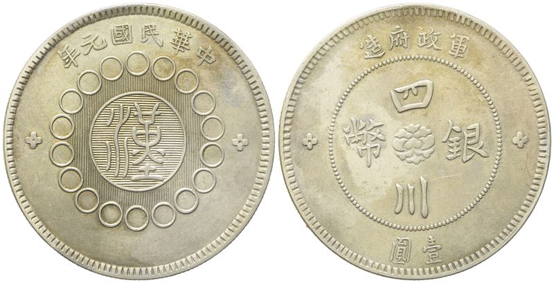 Cina. Szechuan. Dollaro (1912). Km 456; Ag; 25,72gr; 39mm