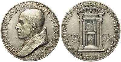 Vaticano. Pio XII (1939-1958). Medaglia 1950 "giubileo". Opus: A. Mistruzzi. Ag (122,91 G; 59,5 M...