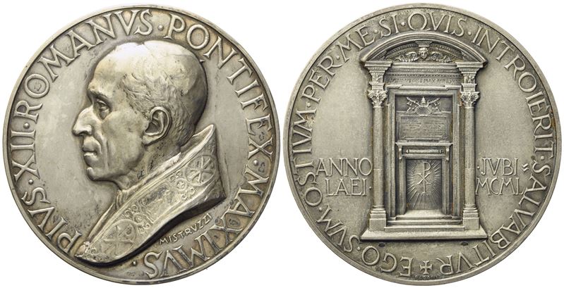 Vaticano. Pio XII (1939-1958). Medaglia 1950 "giubileo". Opus: A. Mistruzzi. Ag (122,91 G; 59,5 M...