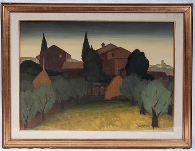 Paesaggio con Architetture ed Alberi