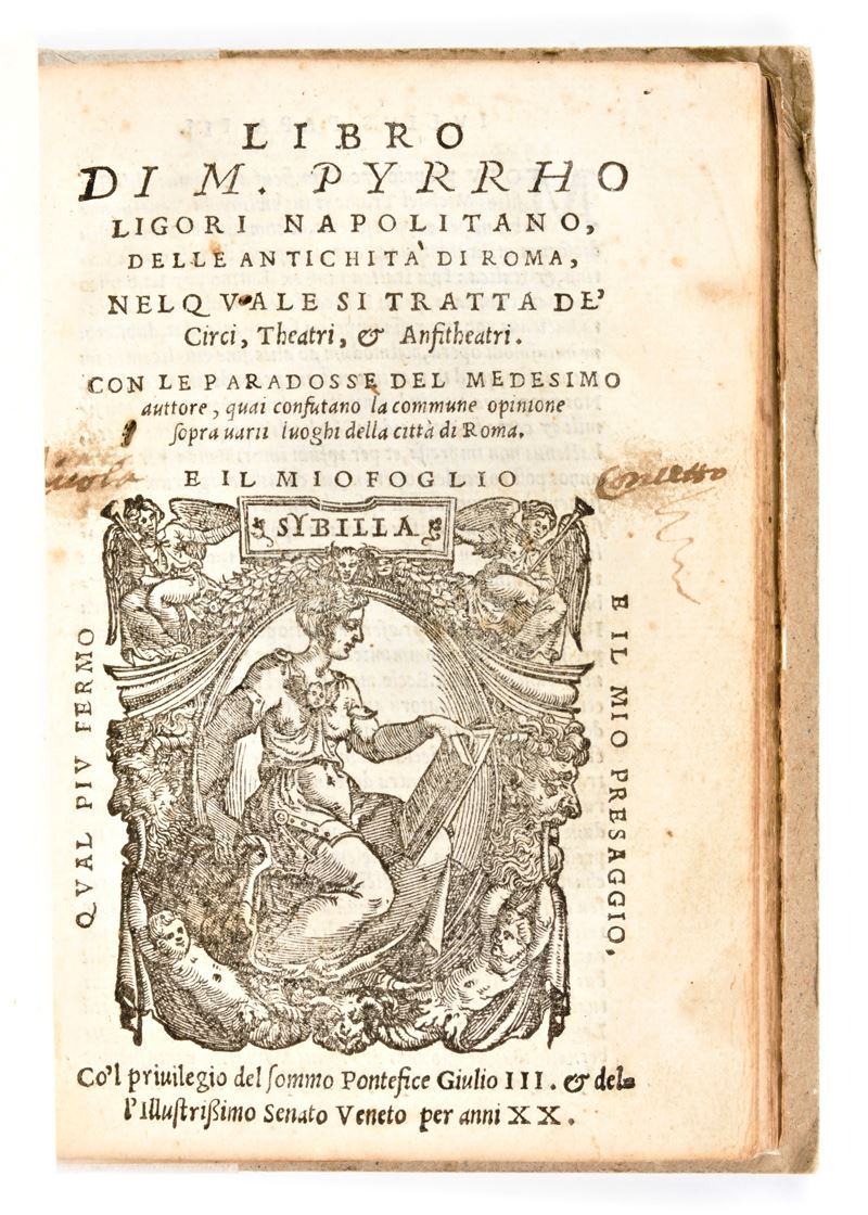 [Archeologia/Roma] Ligorio, Pirro : Libro di m. Pyrrho Ligori napolitano, delle antichità di Roma...