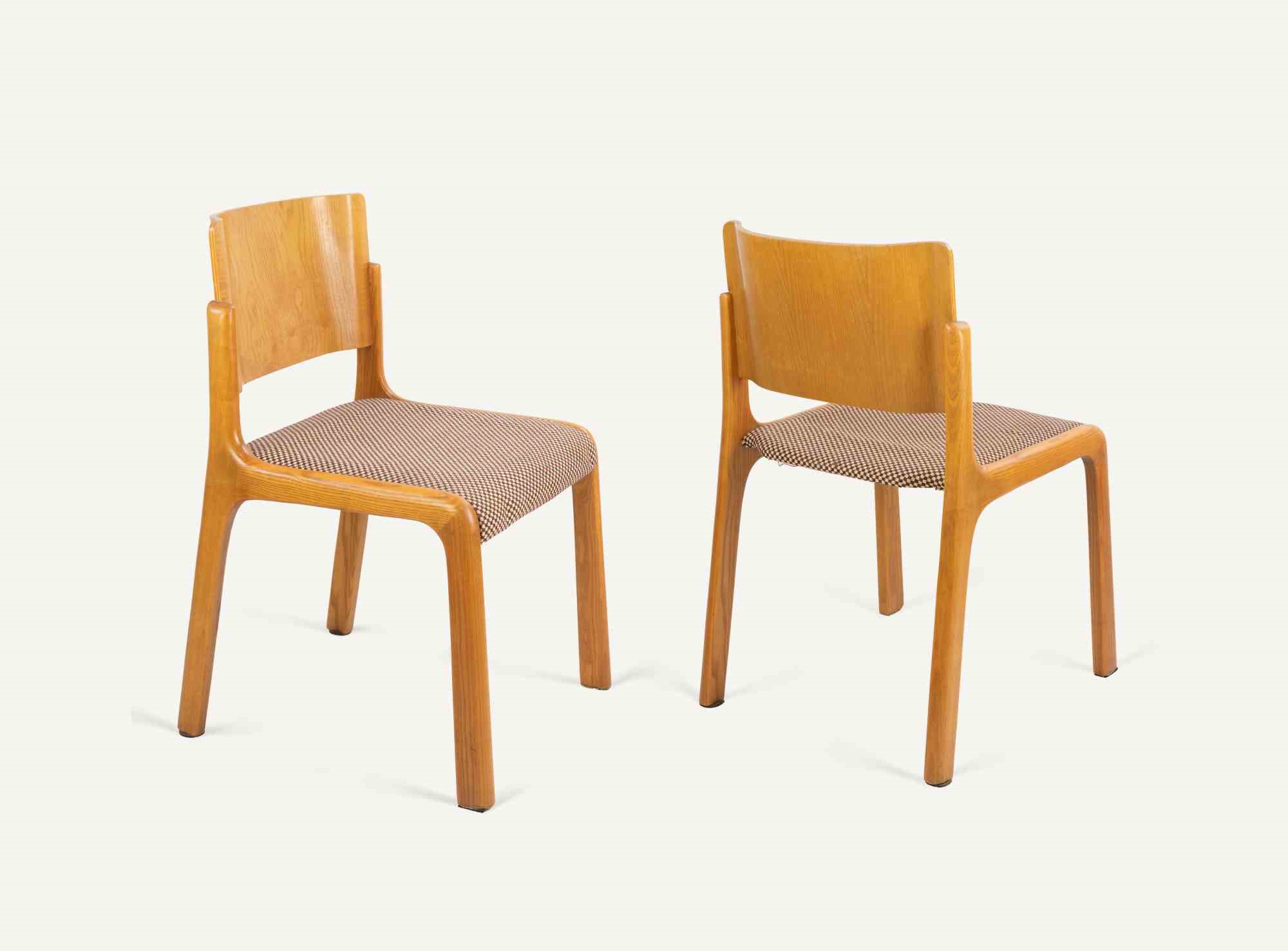 Set di 4 Sedie Vintage in Legno di Frassino