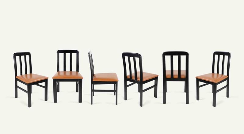 Sei Sedie Vintage in Stile Art Déco, Italia Anni '70