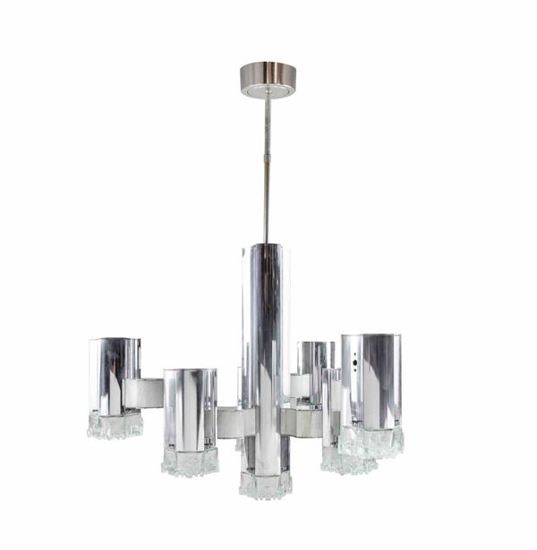 "Modernist" Chandelier attr. to Gaetano Sciolari