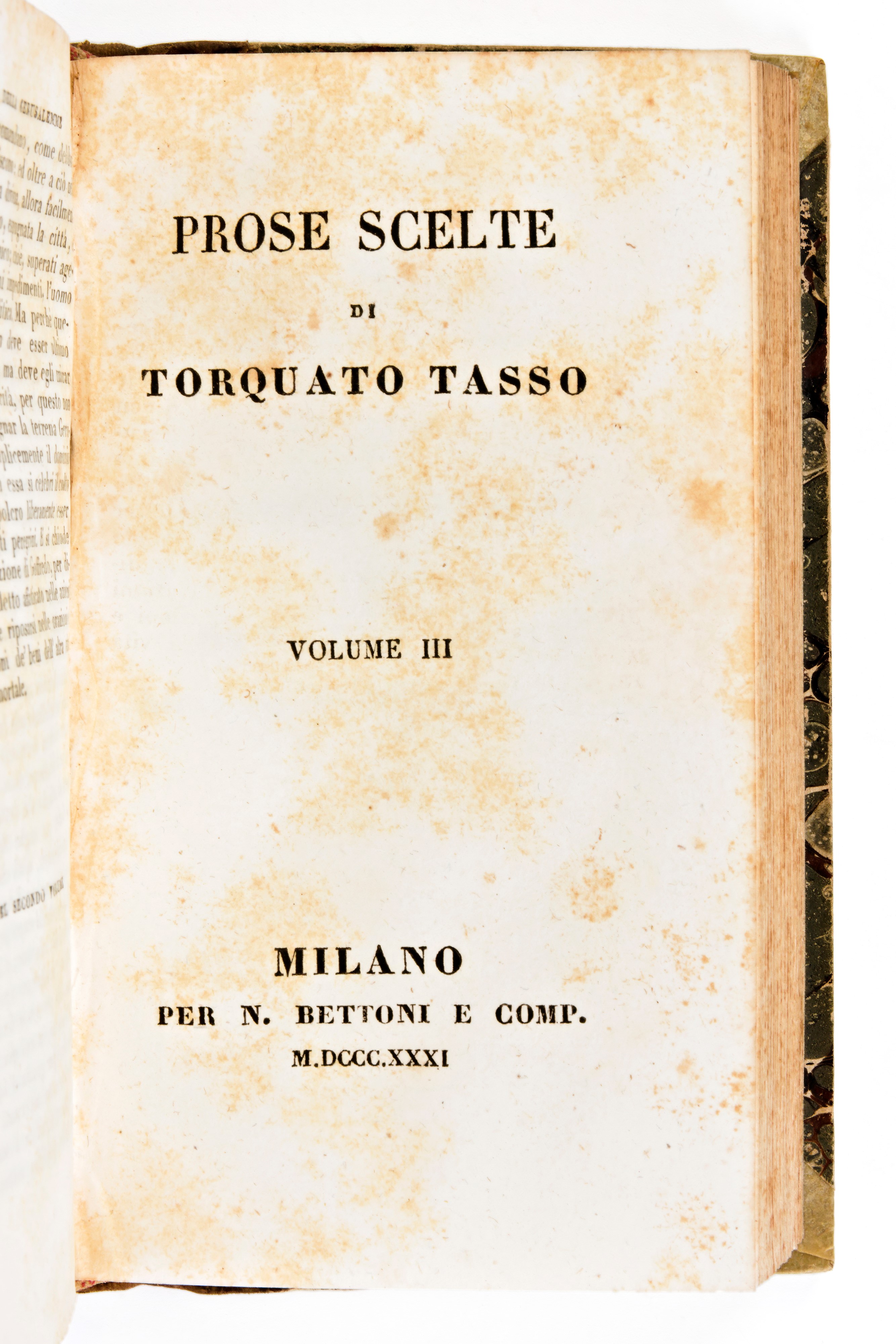 Tasso, Torquato : Prose Scelte. Milano, N. Bettoni 1831