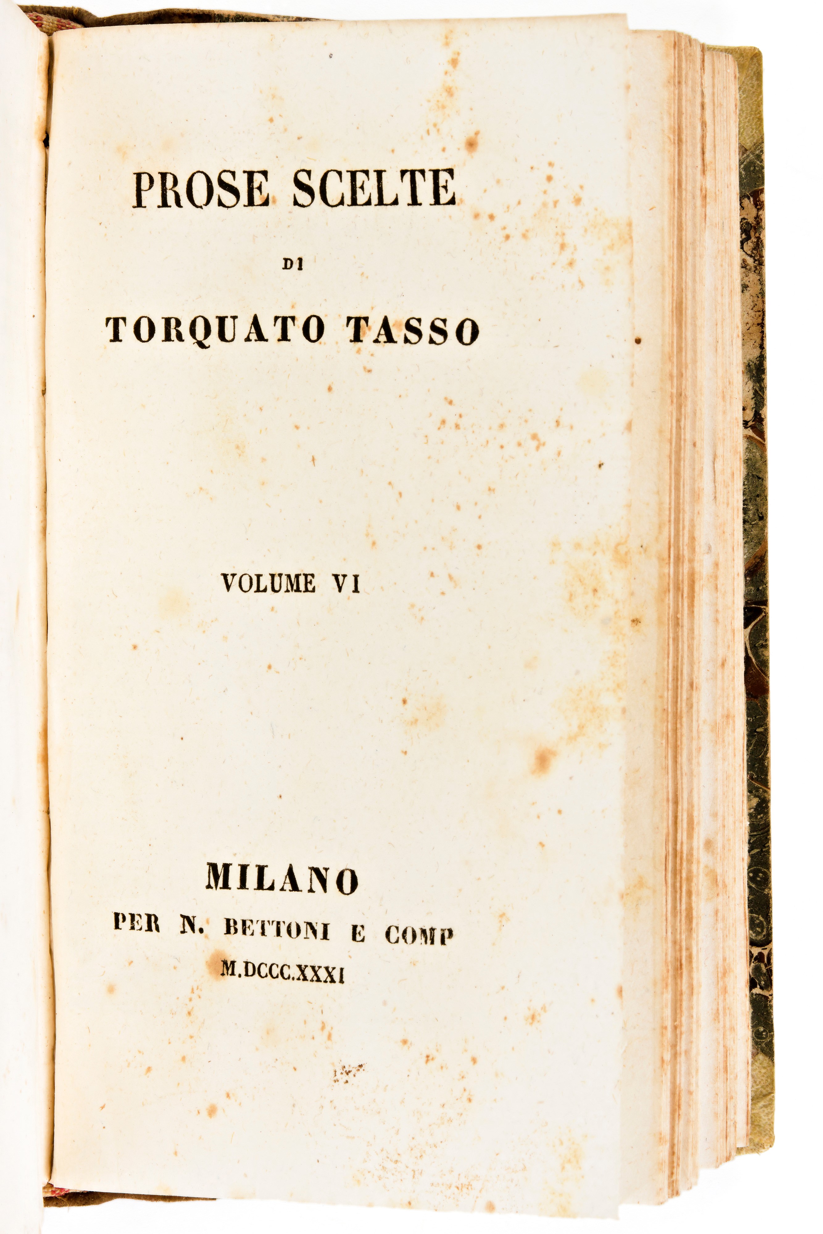 Tasso, Torquato : Prose Scelte. Milano, N. Bettoni 1831
