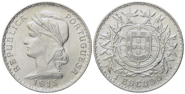 PORTOGALLO. Repubblica. Escudo 1915. Ag (25 g; 37 mm)