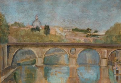 Veduta di Ponte Sisto e della Cupola di San Pietro