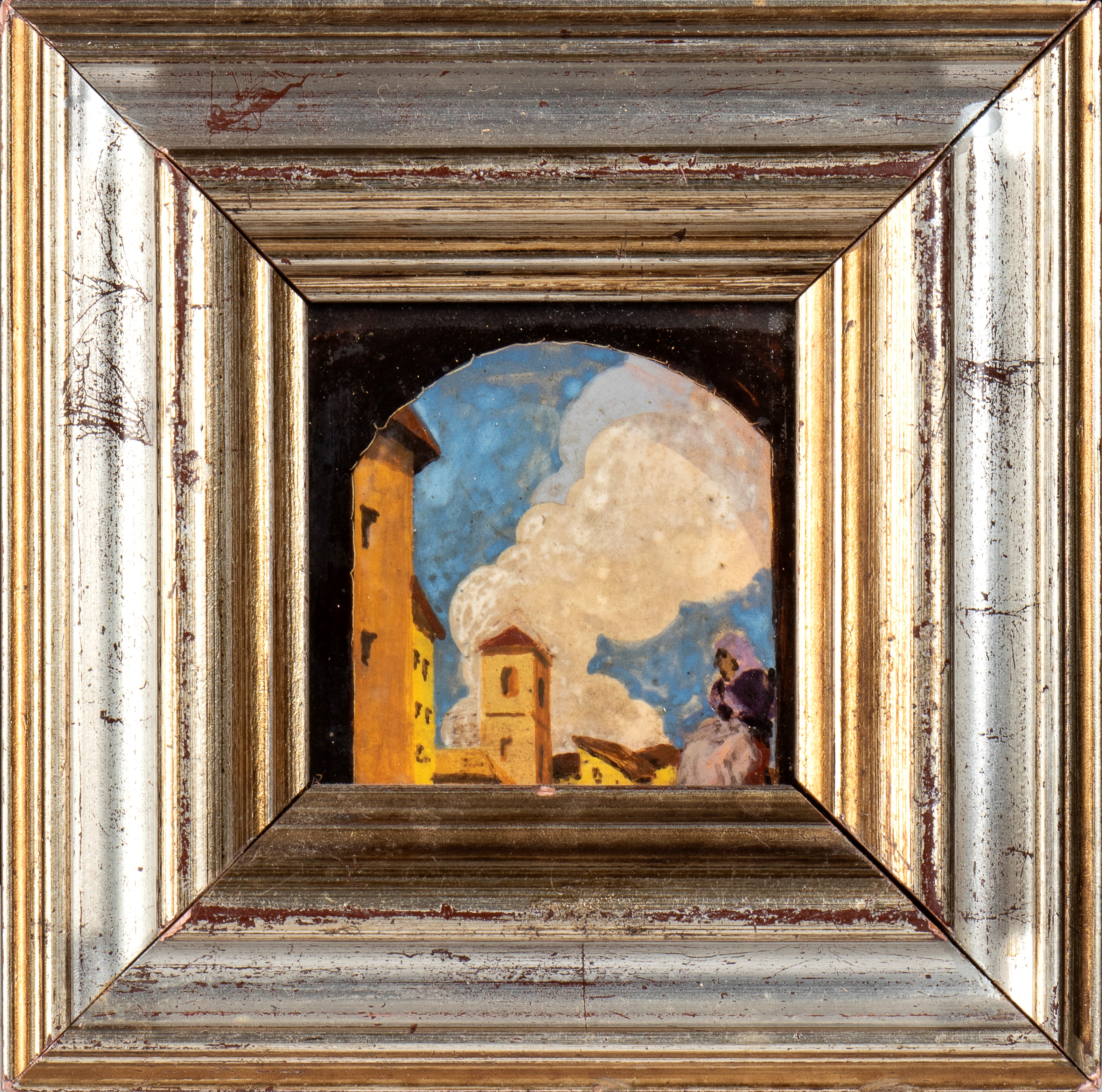 Wanda Coen Biagini - Mattonella con Scorcio di Paesaggio