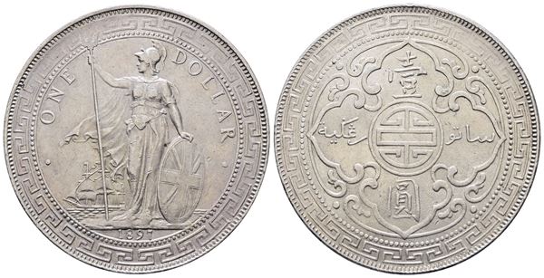 INGHILTERRA. Vittoria (1837-1901). Trade dollar 1897. Bombay. Ag (27 g; 38,5 mm)