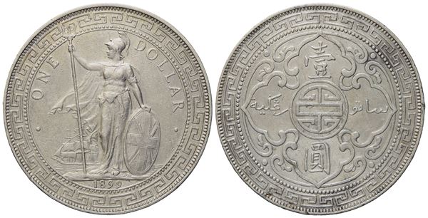 INGHILTERRA. Vittoria (1837-1901). Trade dollar 1899. Bombay. Ag (26,90 g; 38,6 mm)