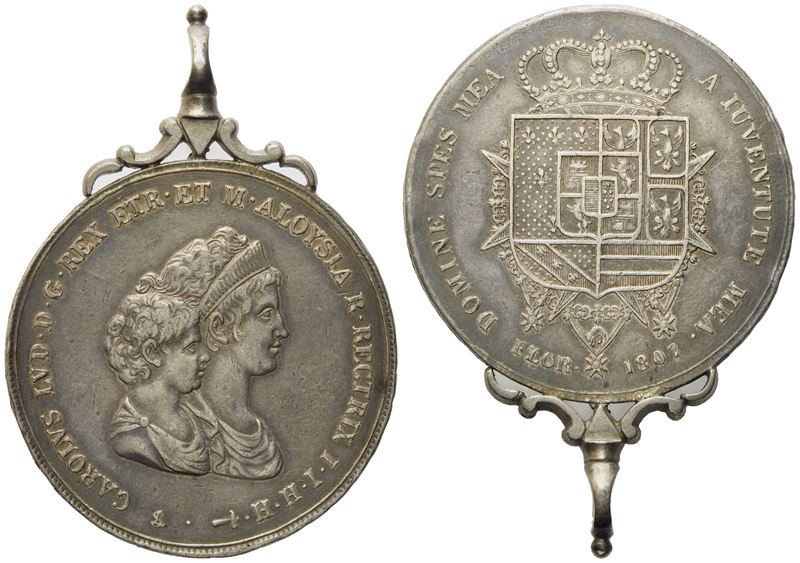Firenze. Regno D'etruria. Carlo Ludovico di Borbone e Maria Luigia (1803-1807). Dena 1807. Ag (42...