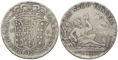 Napoli. Regno di Napoli. Carlo di Borbone (1734-1759). Piastra da 120 Grana 1736 "de G". Ag (25,0...