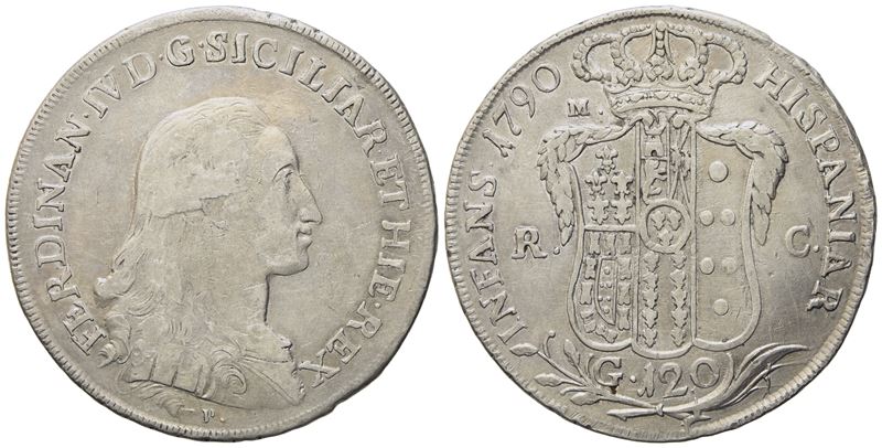 Napoli. Regno di Napoli. Ferdinando IV di Borbone (1759-1799, i Per.). Piastra da 120 Grana 1790 ...